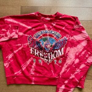Freedom Tie-Dye Red Graphic Crewneck Sweater
